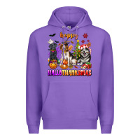 Purple happy hallothanksmas dogs Premium Hoodie - texasbilliewilder