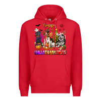 Red happy hallothanksmas dogs Premium Hoodie - texasbilliewilder