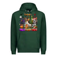 Sports Green happy hallothanksmas dogs Premium Hoodie - texasbilliewilder