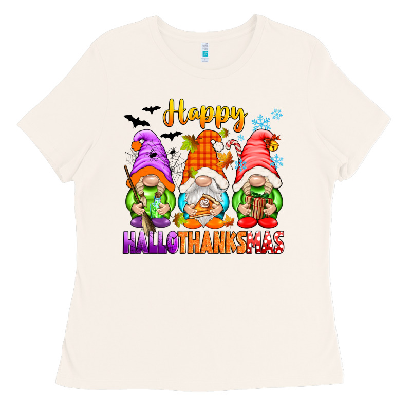 Happy Hallothanksmas Gnomes Ladies Tee by texasbilliewilder | Teevron
