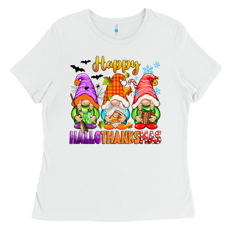 Happy Hallothanksmas Gnomes Ladies Tee by texasbilliewilder | Teevron