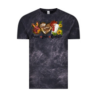 Cloud Black Peace Love Rooster With Sunflower Vintage Tee - LillyAllenDesigns