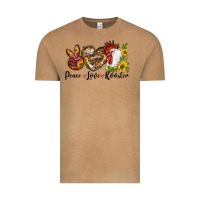 Vintage Camel Peace Love Rooster With Sunflower Vintage Tee - LillyAllenDesigns