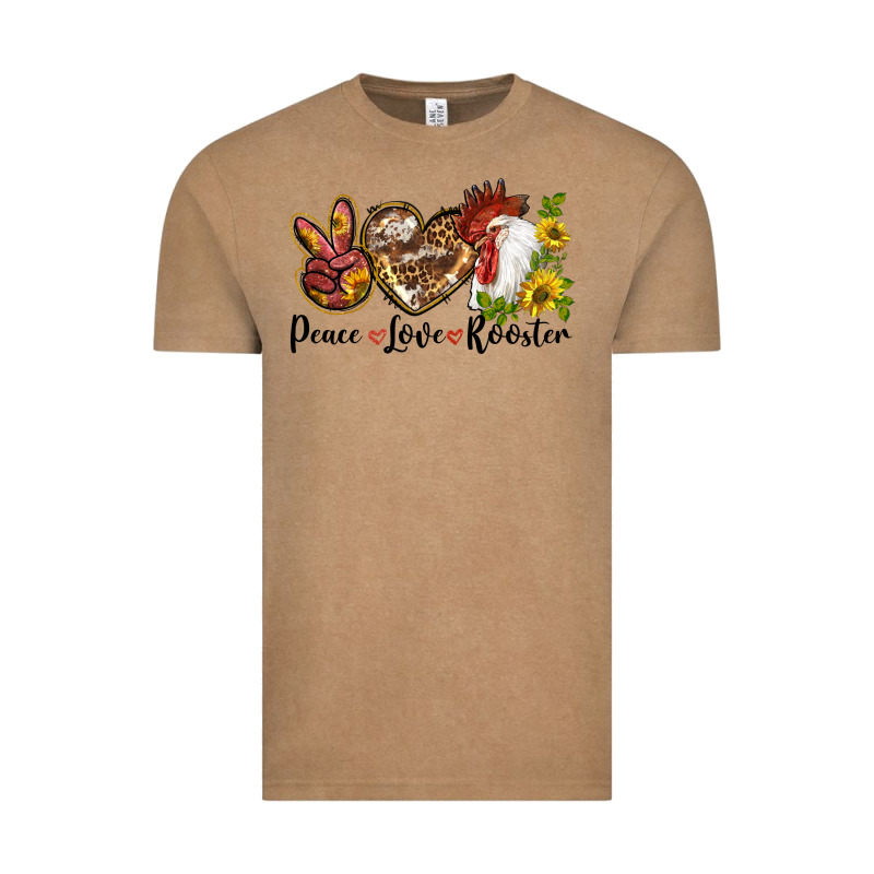 Peace Love Rooster With Sunflower Vintage Tee by LillyAllenDesigns | Teevron