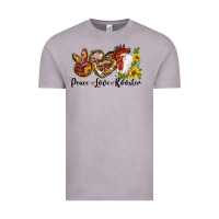 Vintage Zinc Peace Love Rooster With Sunflower Vintage Tee - LillyAllenDesigns