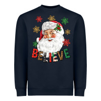 Navy Believe Christmas Heavyweight Sweatshirt - NancyCooperArtShop