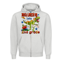 Dove Grey roaring into 2nd grade Zipper Hoodie - BundleAndBundleShop