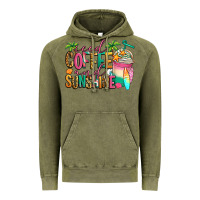 Vintage Olive iced coffee and sunshine summer Vintage Hoodie - Jasminsmagicworld