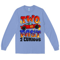 Colony Blue two fast two curious boys birthday racing car Long Sleeve Tee - MaliasSmallBusiness