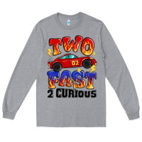 Heather Grey two fast two curious boys birthday racing car Long Sleeve Tee - MaliasSmallBusiness