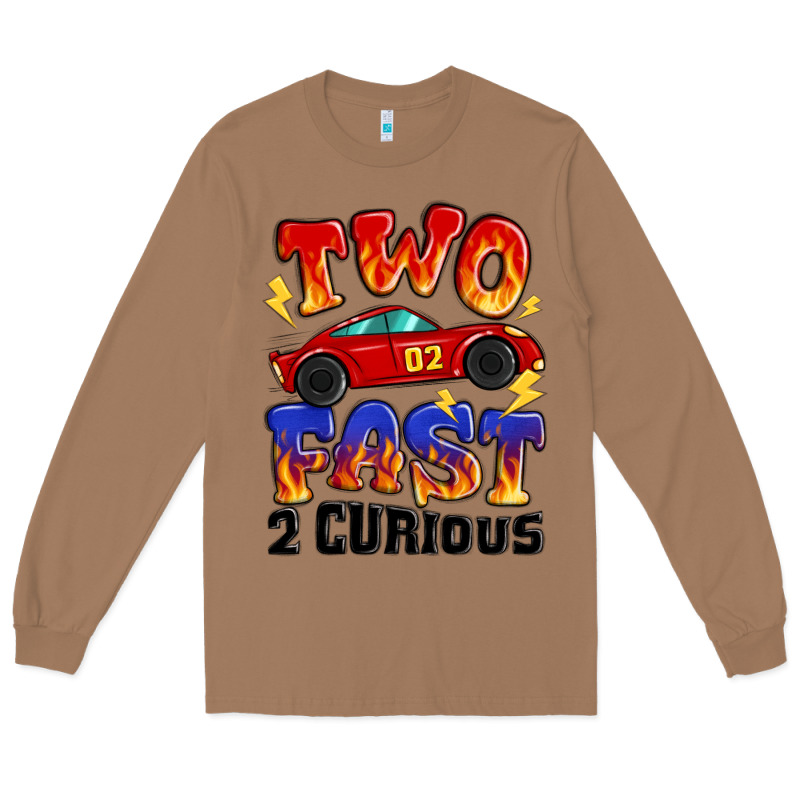 Two Fast Two Curious Boys Birthday Racing Car Long Sleeve Tee by MaliasSmallBusiness | Teevron