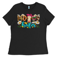 Black moody heifer Ladies Tee - Zillion Design Studio
