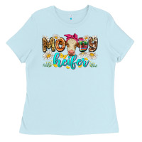Baby Blue moody heifer Ladies Tee - Zillion Design Studio