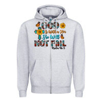 Heather Grey god is within her she will not fail Zipper Hoodie - BundleAndBundleShop