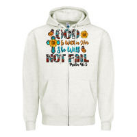 Oatmeal Heather god is within her she will not fail Zipper Hoodie - BundleAndBundleShop