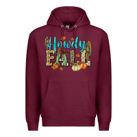 Burgundy Western howdy Fall Premium Hoodie - NancyCooperArtShop