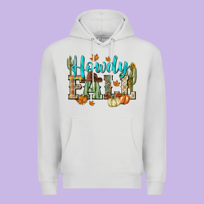 Western Howdy Fall Premium Hoodie Designed By Nancycooperartshop