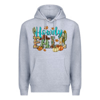 Heather Grey Western howdy Fall Premium Hoodie - NancyCooperArtShop