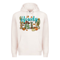 Pale Pink Western howdy Fall Premium Hoodie - NancyCooperArtShop