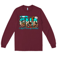 Burgundy cna certified nursing assistant Long Sleeve Tee - JahusDesignShop