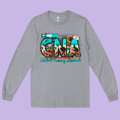 Cna Certified Nursing Assistant Long Sleeve Tee Designed By Jahusdesignshop