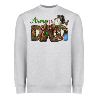 Heather Grey Christmas Army Dad Heavyweight Sweatshirt - NancyCooperArtShop
