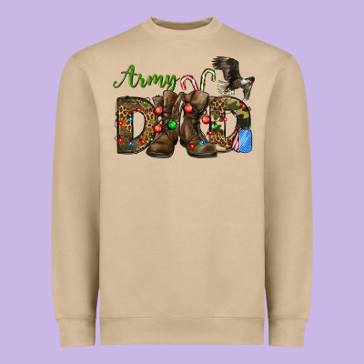 Christmas Army Dad Heavyweight Sweatshirt Designed By Nancycooperartshop