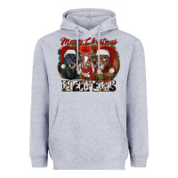 Heather Grey Merry Christmas Heavyweight Hoodie - RanaPortraitStore