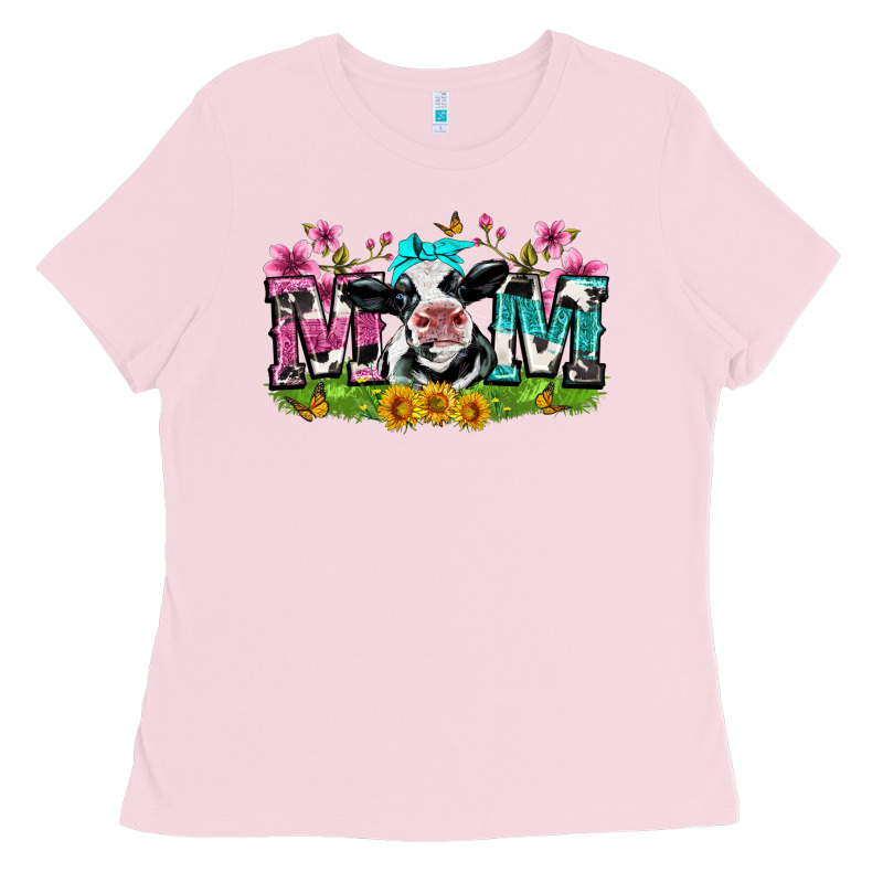 Mom With Cow Ladies Tee by Zillion Design Studio | Teevron