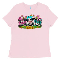 Bubblegum Pink mom with cow Ladies Tee - Zillion Design Studio