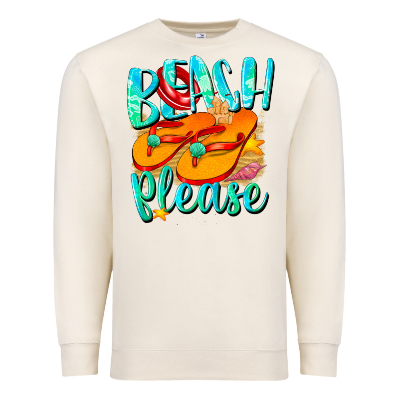 Beach Please Premium Sweatshirt by NancyCooperArtShop | Teevron