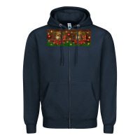 Navy oh holy night Zipper Hoodie - BundleAndBundleShop