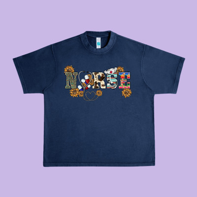 Western Nurse Urban Heavy Tee Designed By Barkaloodesign