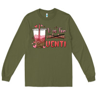 Army Green v is for valentine venti Long Sleeve Tee - MaliasSmallBusiness