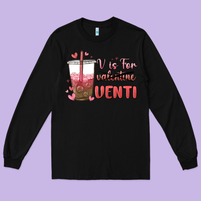 V Is For Valentine Venti Long Sleeve Tee Designed By Maliassmallbusiness