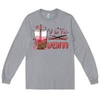 Heather Grey v is for valentine venti Long Sleeve Tee - MaliasSmallBusiness