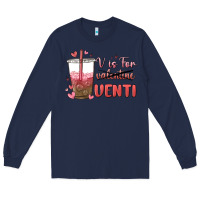 Navy v is for valentine venti Long Sleeve Tee - MaliasSmallBusiness