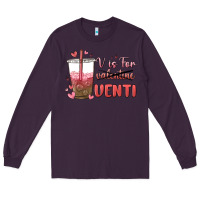 Plum v is for valentine venti Long Sleeve Tee - MaliasSmallBusiness