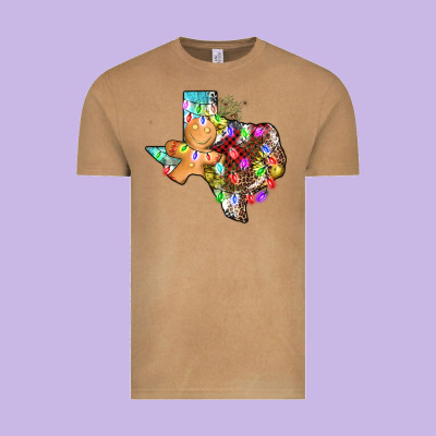 Christmas Texas Map Vintage Tee Designed By Adodesignshop
