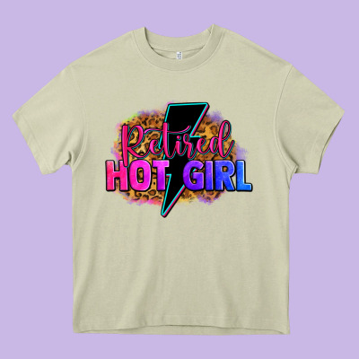 Retired Hot Girl Heavy Core Tee Designed By Zillion Design Studio