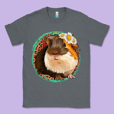 Floral Leopard Guinea Pigs Classic Tee Designed By Jasminsmagicworld