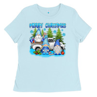 Baby Blue merry christmas gnomies Ladies Tee - texasbilliewilder