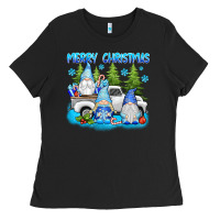 Black merry christmas gnomies Ladies Tee - texasbilliewilder