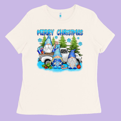 Merry Christmas Gnomies Ladies Tee Designed By Texasbilliewilder