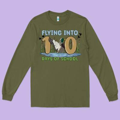 Flying Into 100 Days Of School Long Sleeve Tee Designed By Maliassmallbusiness