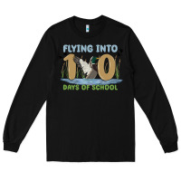 Black flying into 100 days of school Long Sleeve Tee - MaliasSmallBusiness