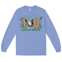 Colony Blue flying into 100 days of school Long Sleeve Tee - MaliasSmallBusiness