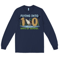 Navy flying into 100 days of school Long Sleeve Tee - MaliasSmallBusiness