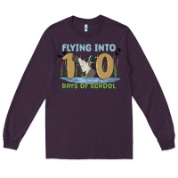Plum flying into 100 days of school Long Sleeve Tee - MaliasSmallBusiness