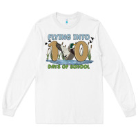White flying into 100 days of school Long Sleeve Tee - MaliasSmallBusiness